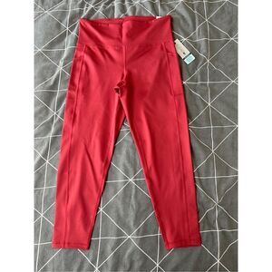 Ideology Red High-Waited Side-Pocket 7/8 Length Leggings Size Large